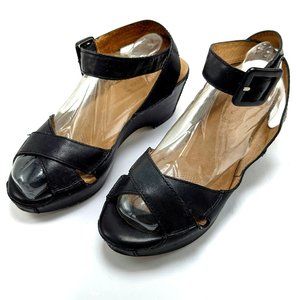 Corso Como Leather Platform Ankle Wrap Sandal